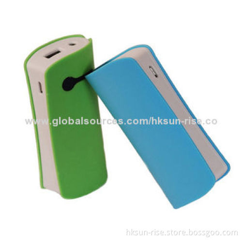 5,200mAh Power Bank with Bi-color Injection Mold, Li-polymer Battery, Dual USB Output